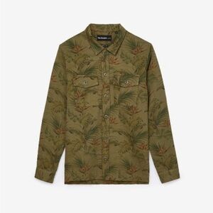 NWT The Kooples Jeans Japanese Cloth Mens S Flowers Regular Denim Shirt Jacket